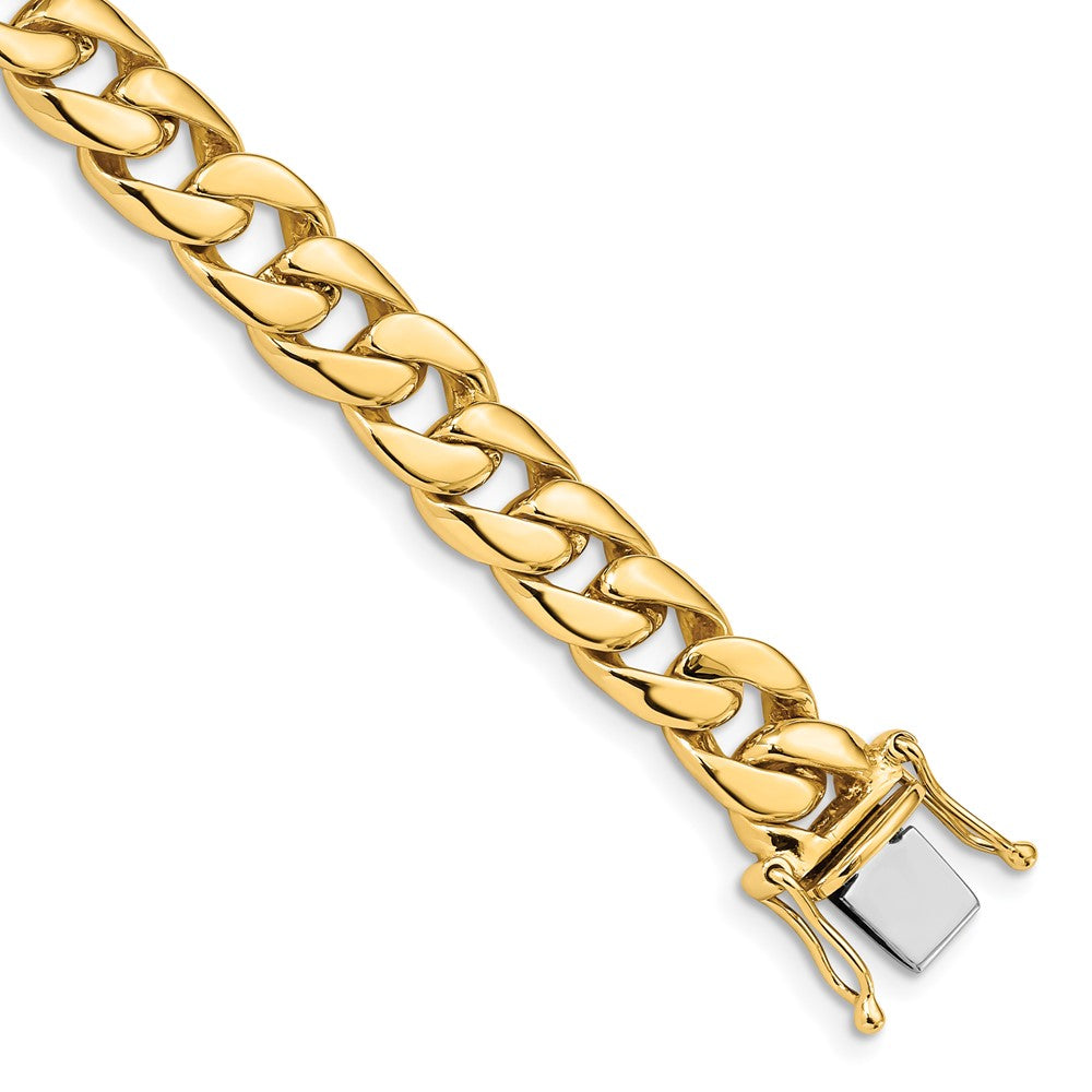 14K Hand Polished Curb Link with Box Catch Clasp Bracelet