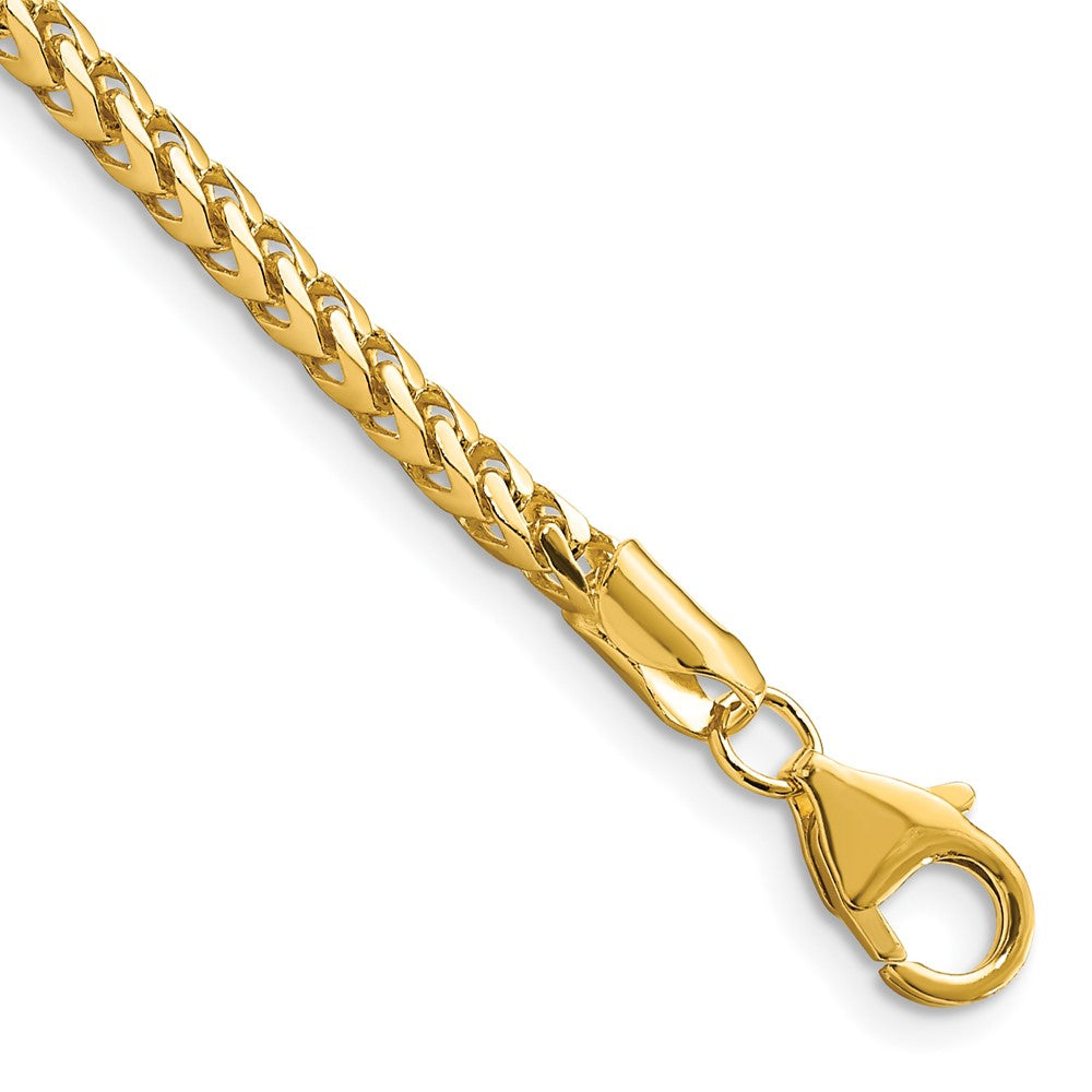 14K 9 inch 3mm Franco with Fancy Lobster Clasp Chain