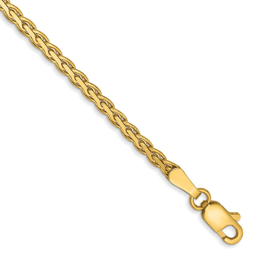 14K Flat Wheat with Lobster Clasp Bracelet