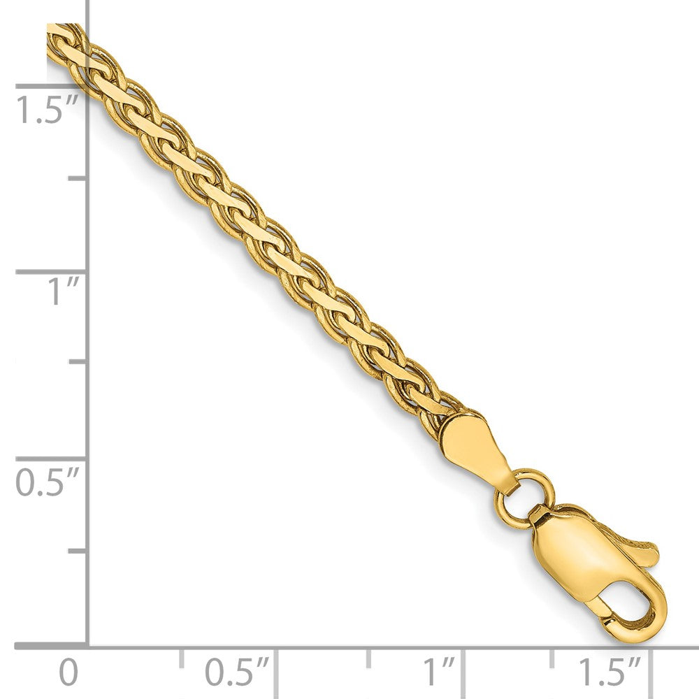 14K Flat Wheat with Lobster Clasp Bracelet