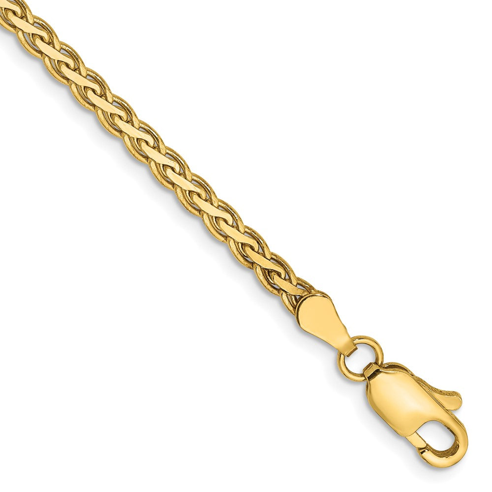 14K Flat Wheat with Lobster Clasp Bracelet