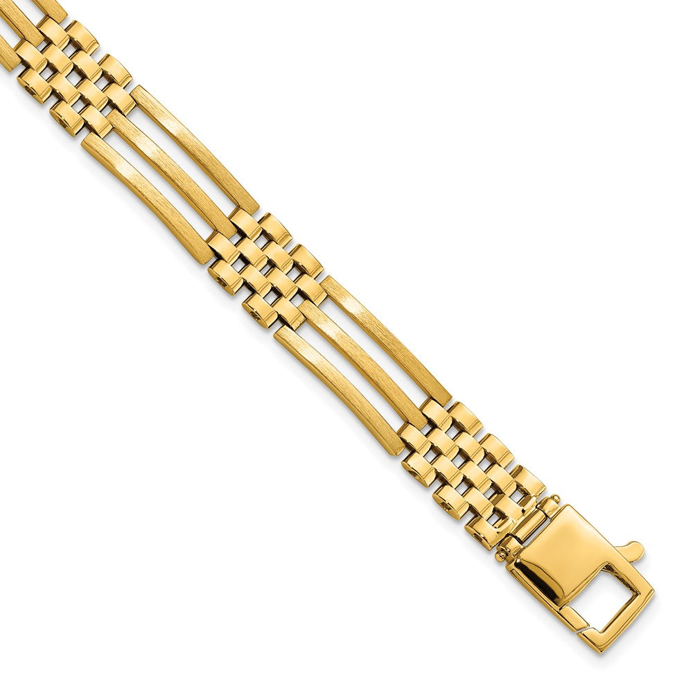 14k Brushed and Polished Link Bracelet