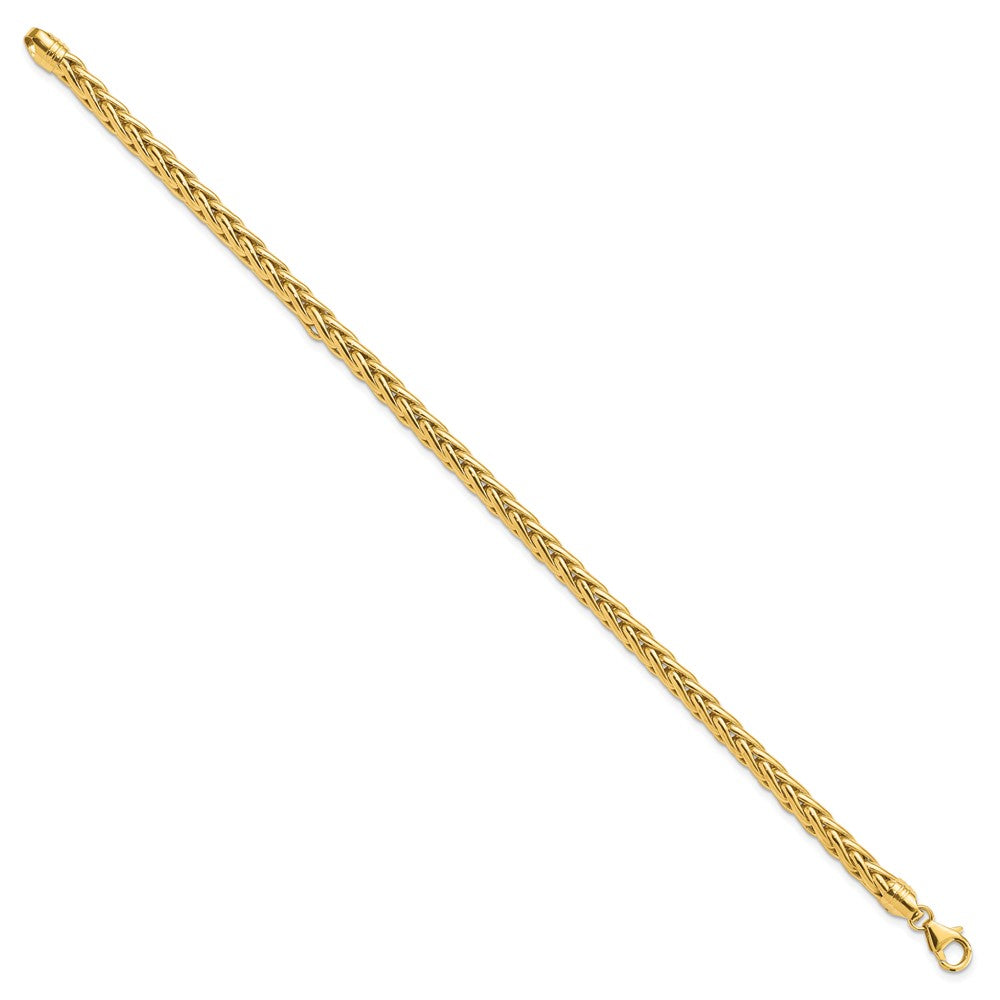 14k Polished Fancy Wheat Chain Bracelet