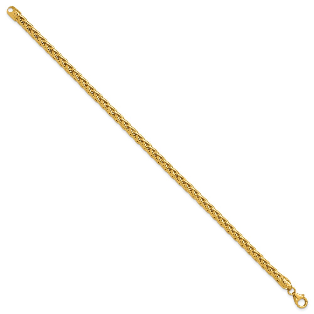 14k Polished Fancy Wheat Chain Bracelet