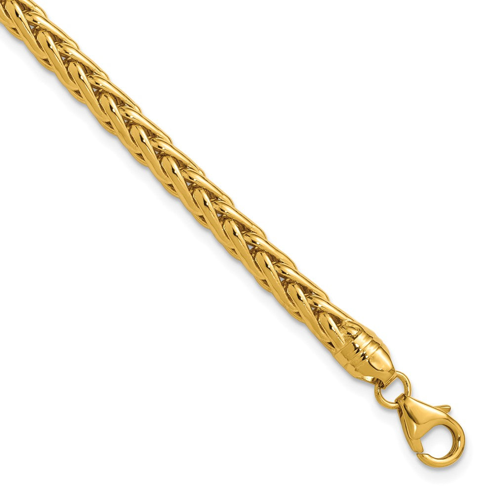 14k Polished Fancy Wheat Chain Bracelet