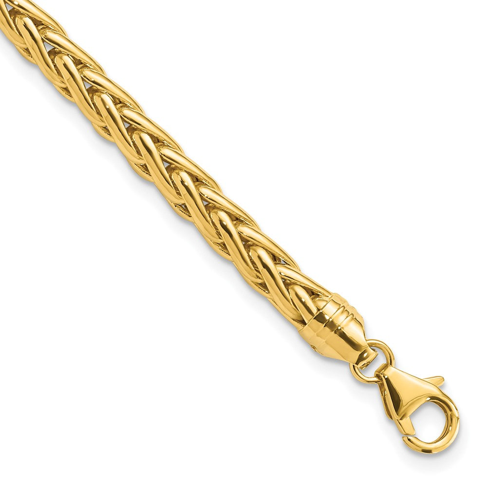 14k Polished Fancy Wheat Chain Bracelet