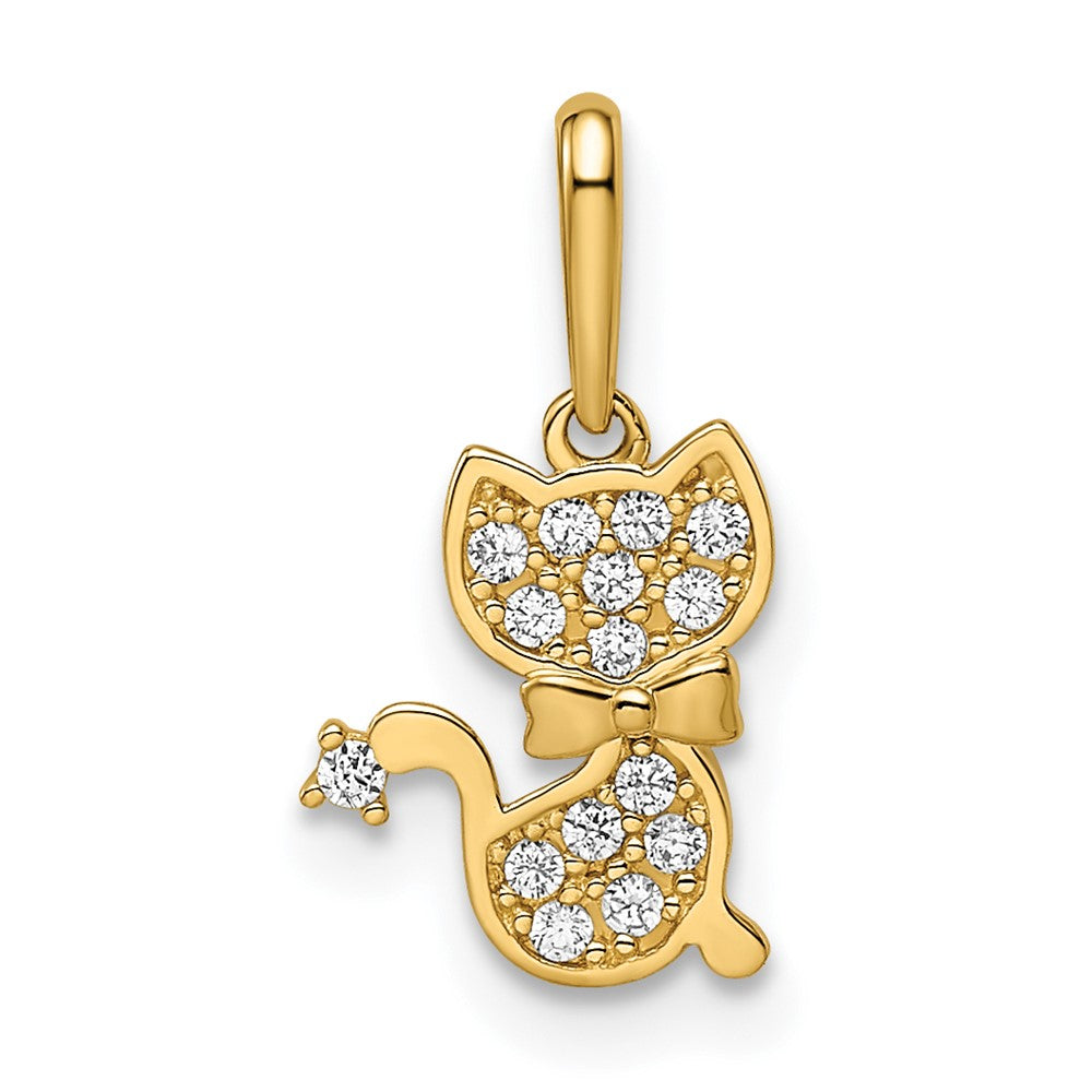 14k Madi K CZ Cat Pendant