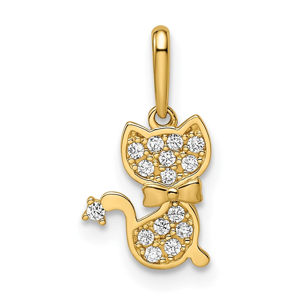 14k Madi K CZ Cat Childrens Pendant