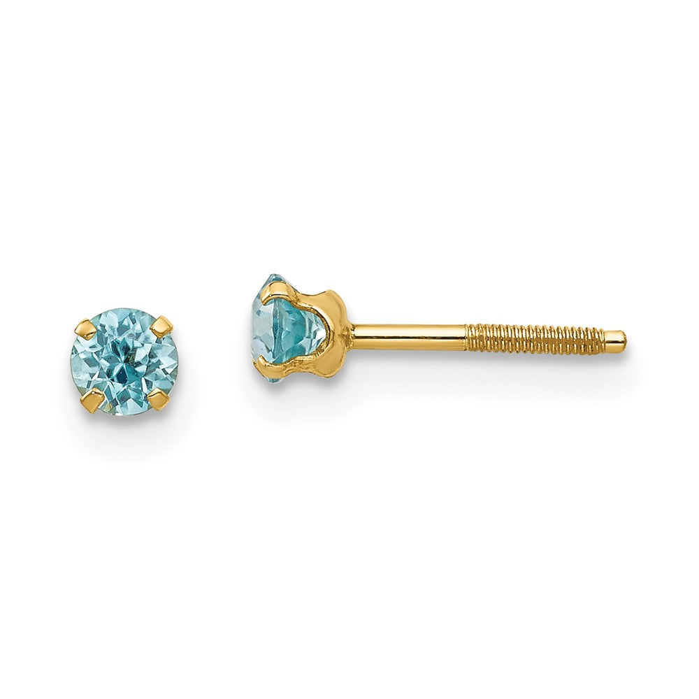 14k Madi K Blue Zircon Earrings