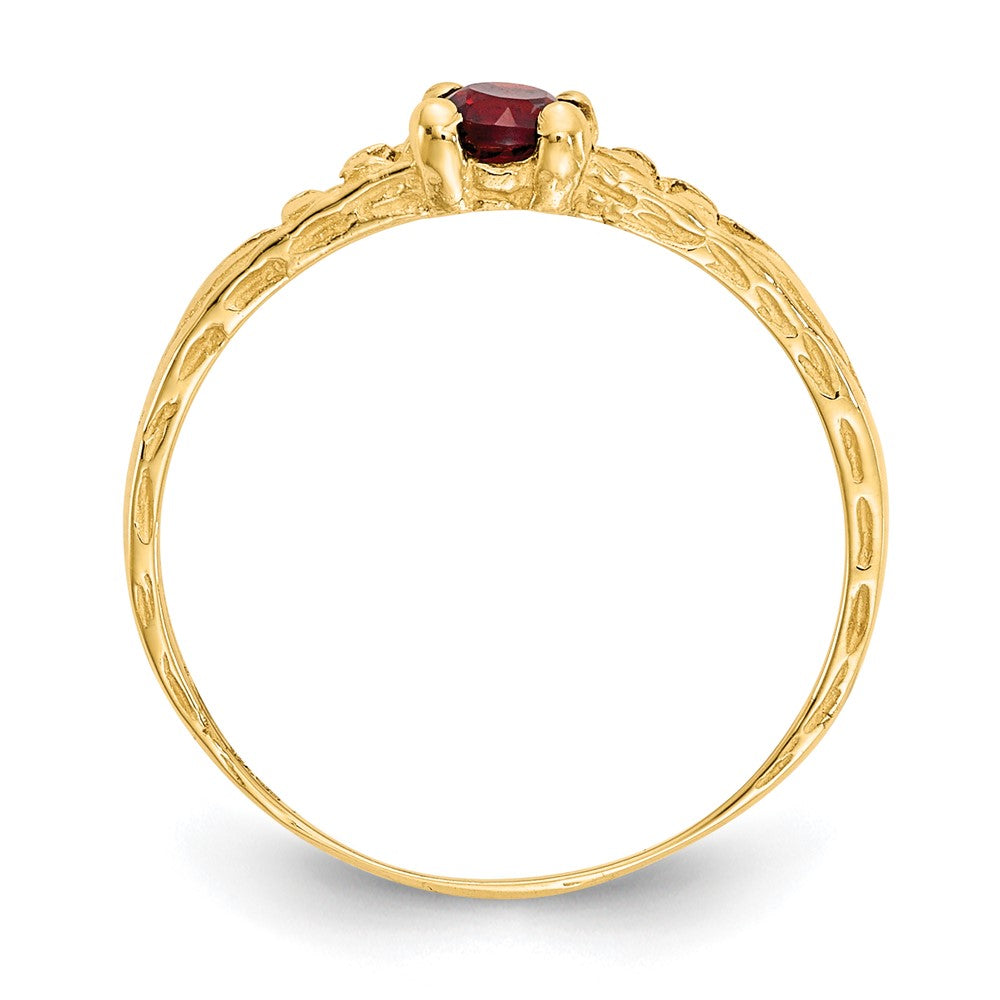 14k Madi K Garnet Birthstone Baby Ring