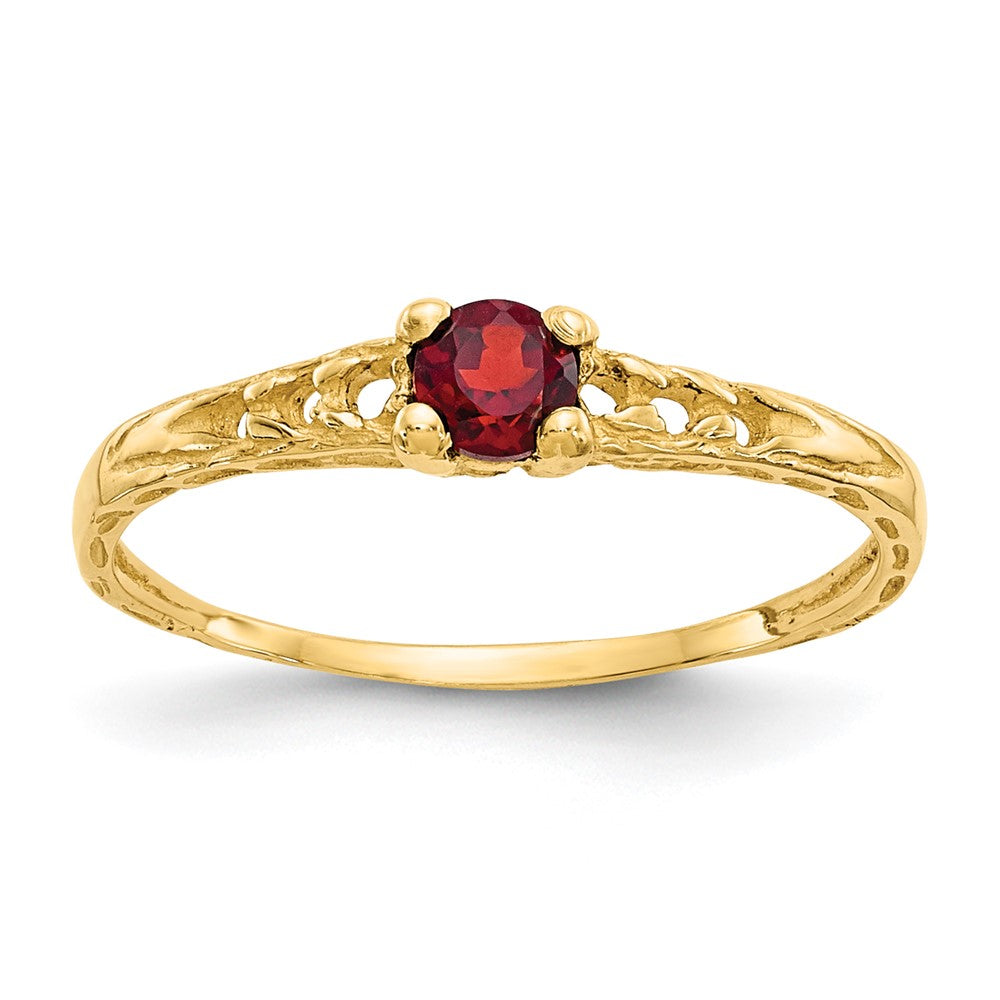 14k Madi K Garnet Birthstone Baby Ring