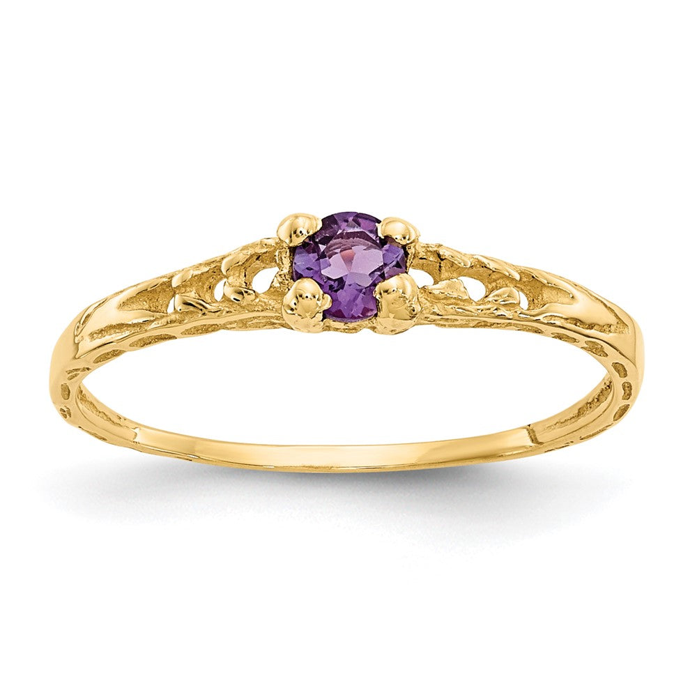 14k Madi K Amethyst Birthstone Baby Ring