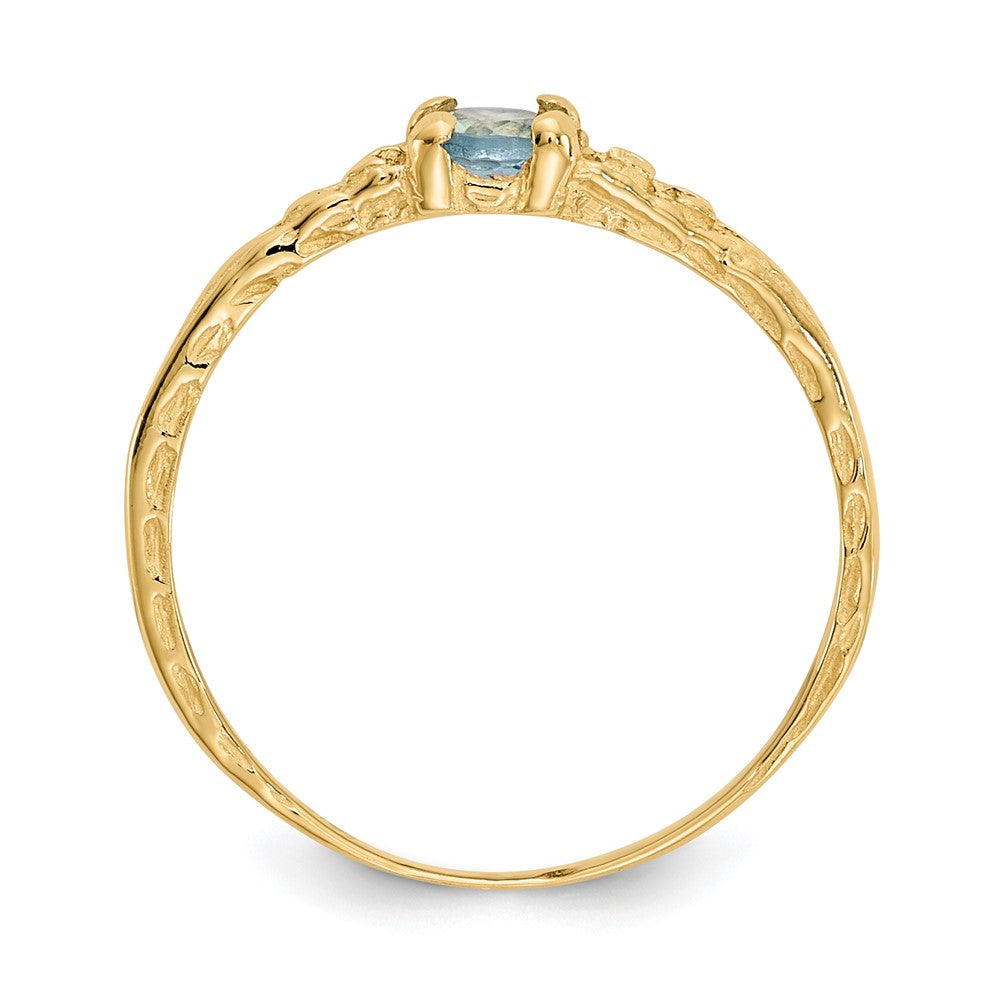14k Madi K Aquamarine Birthstone Baby Ring