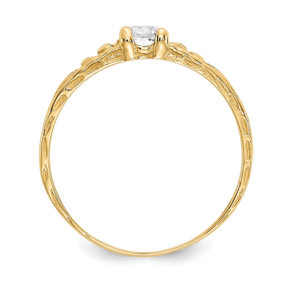 14k Madi K White Topaz Birthstone Size 3 Ring