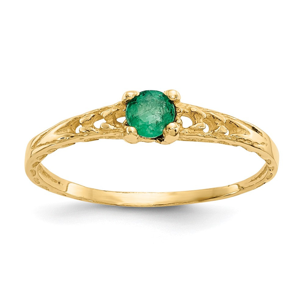 14k Madi K Emerald Birthstone Baby Ring