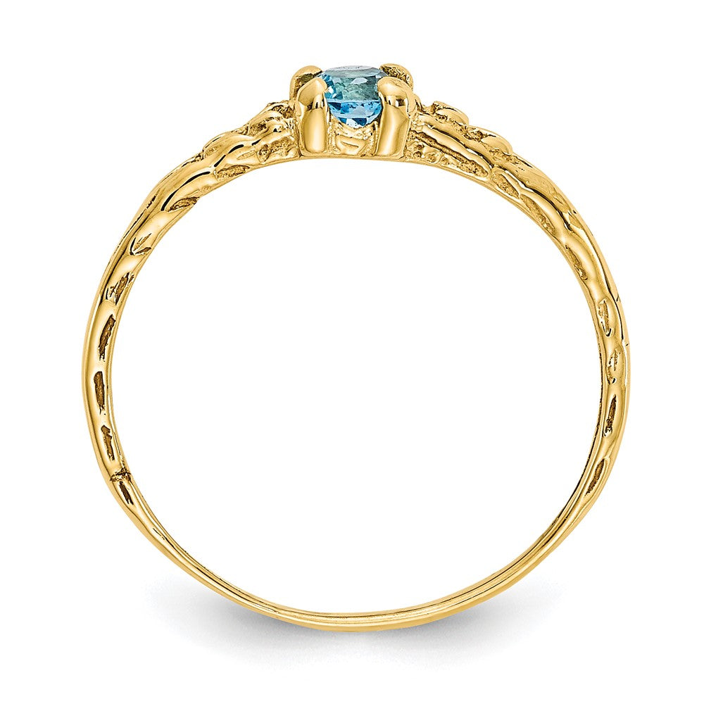 14k Madi K Blue Topaz Birthstone Size 3 Ring