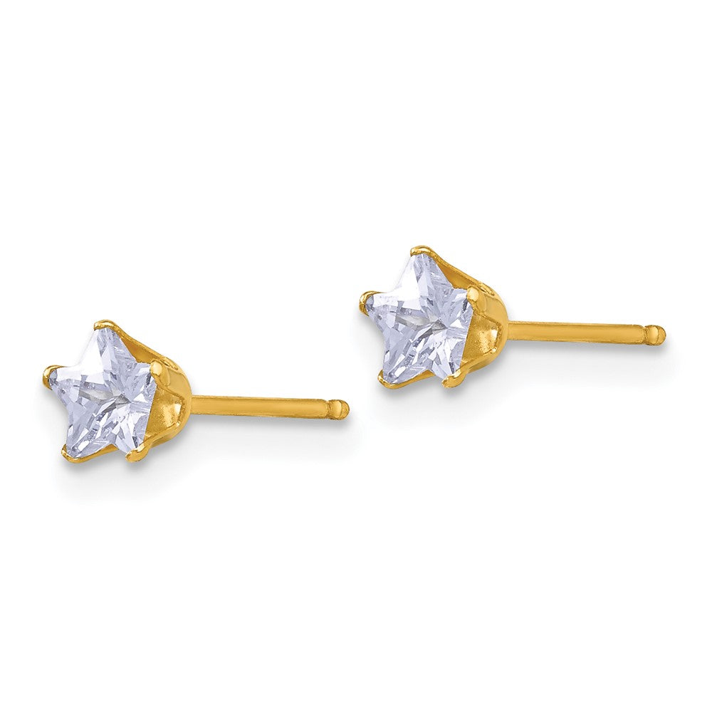 14k Madi K Violet Colored CZ Star Earrings