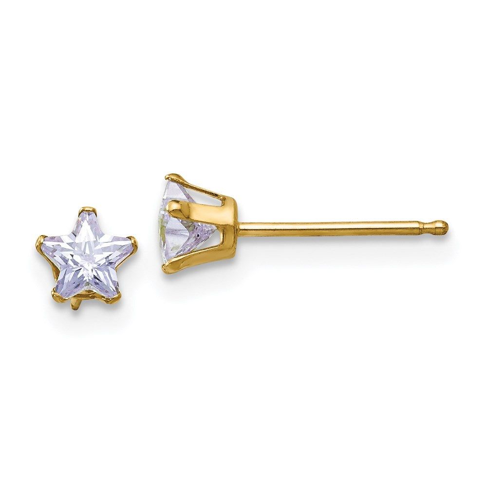 14k Madi K Violet Colored CZ Star Earrings