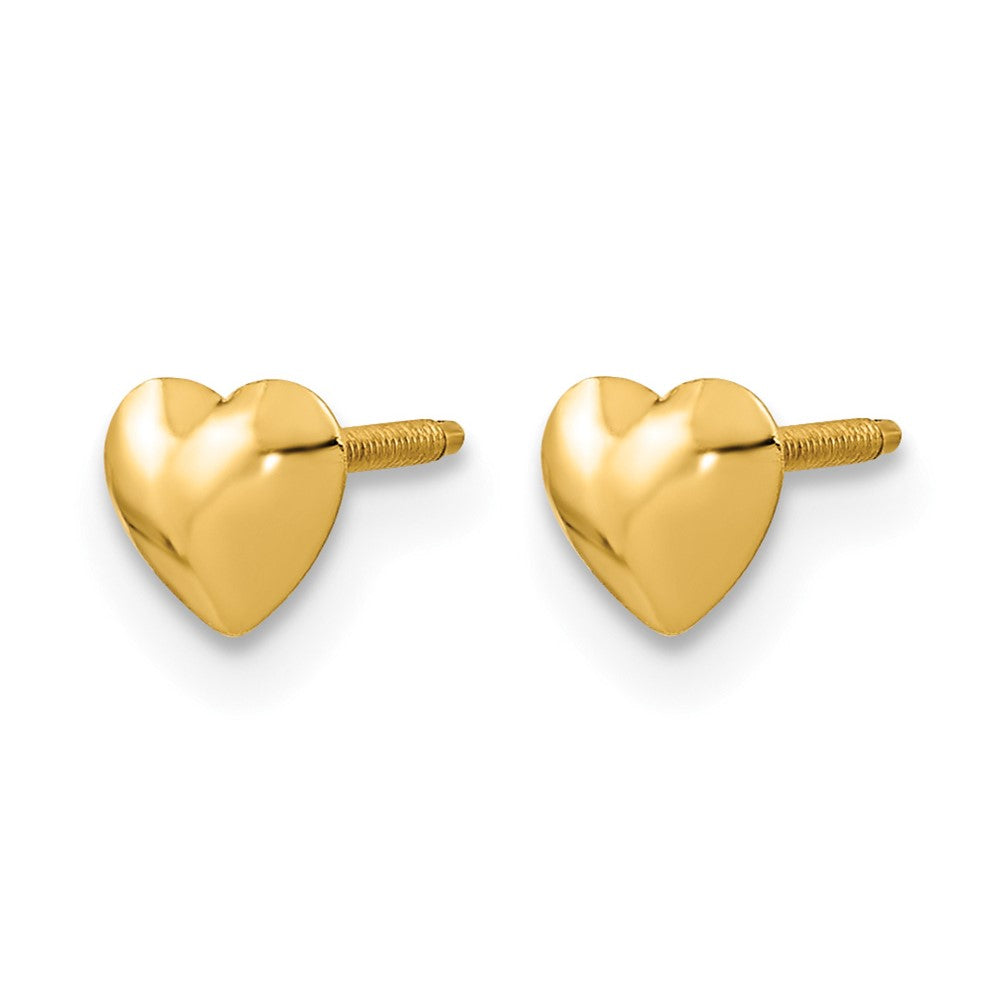 14k Madi K Heart Silicone Screwback Post Earrings