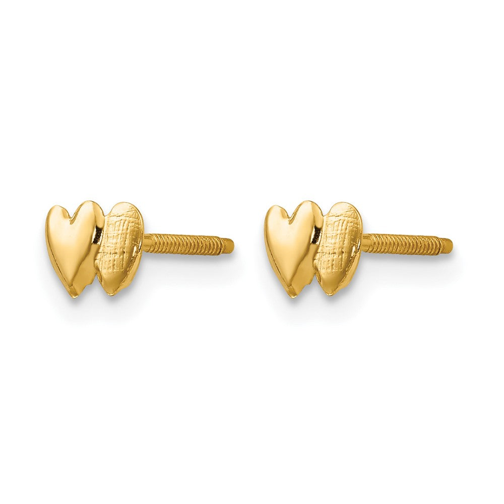 14k Madi K Double Heart Post Earrings