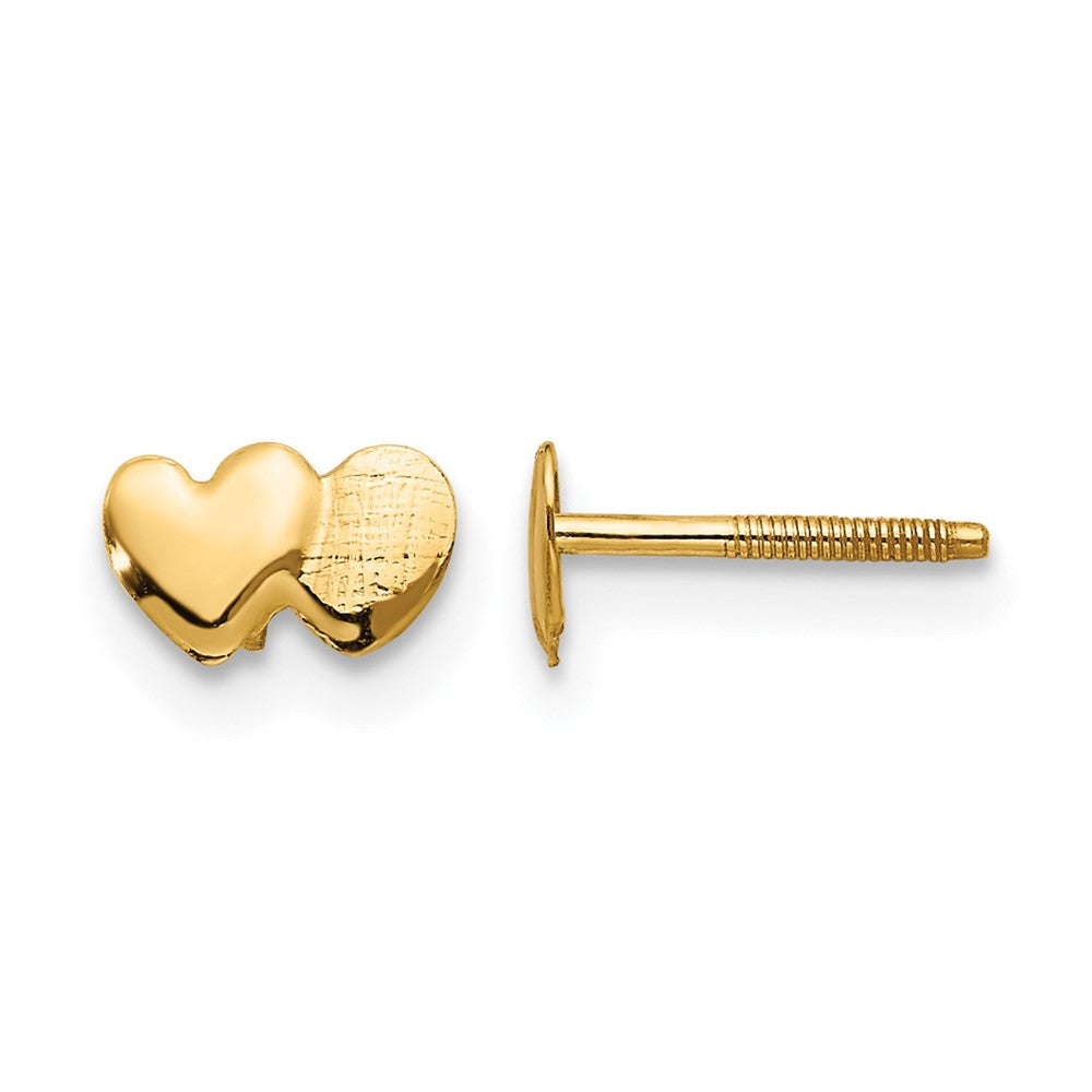 14k Madi K Double Heart Post Earrings