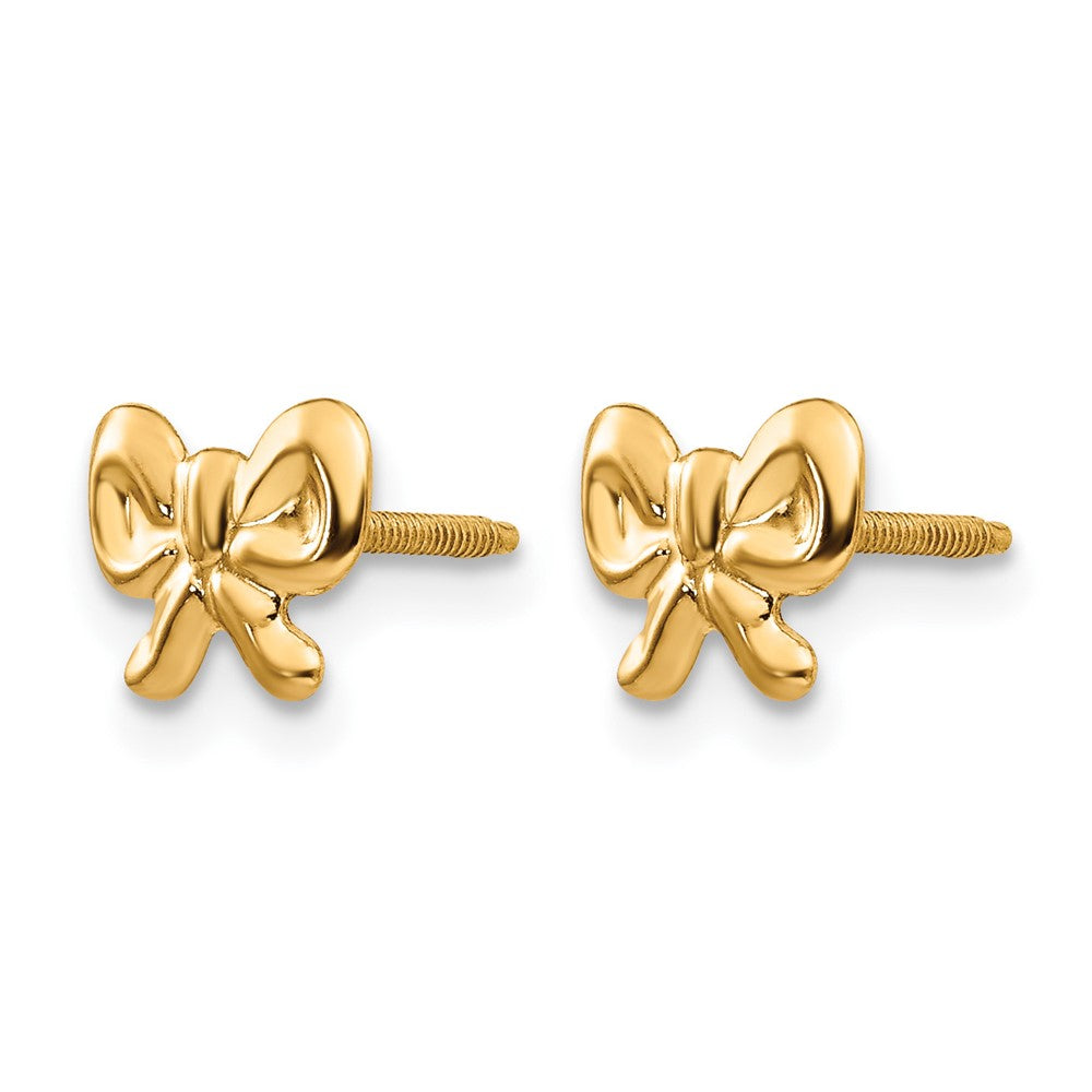 14k Madi K Bow Screwback Post Earrings