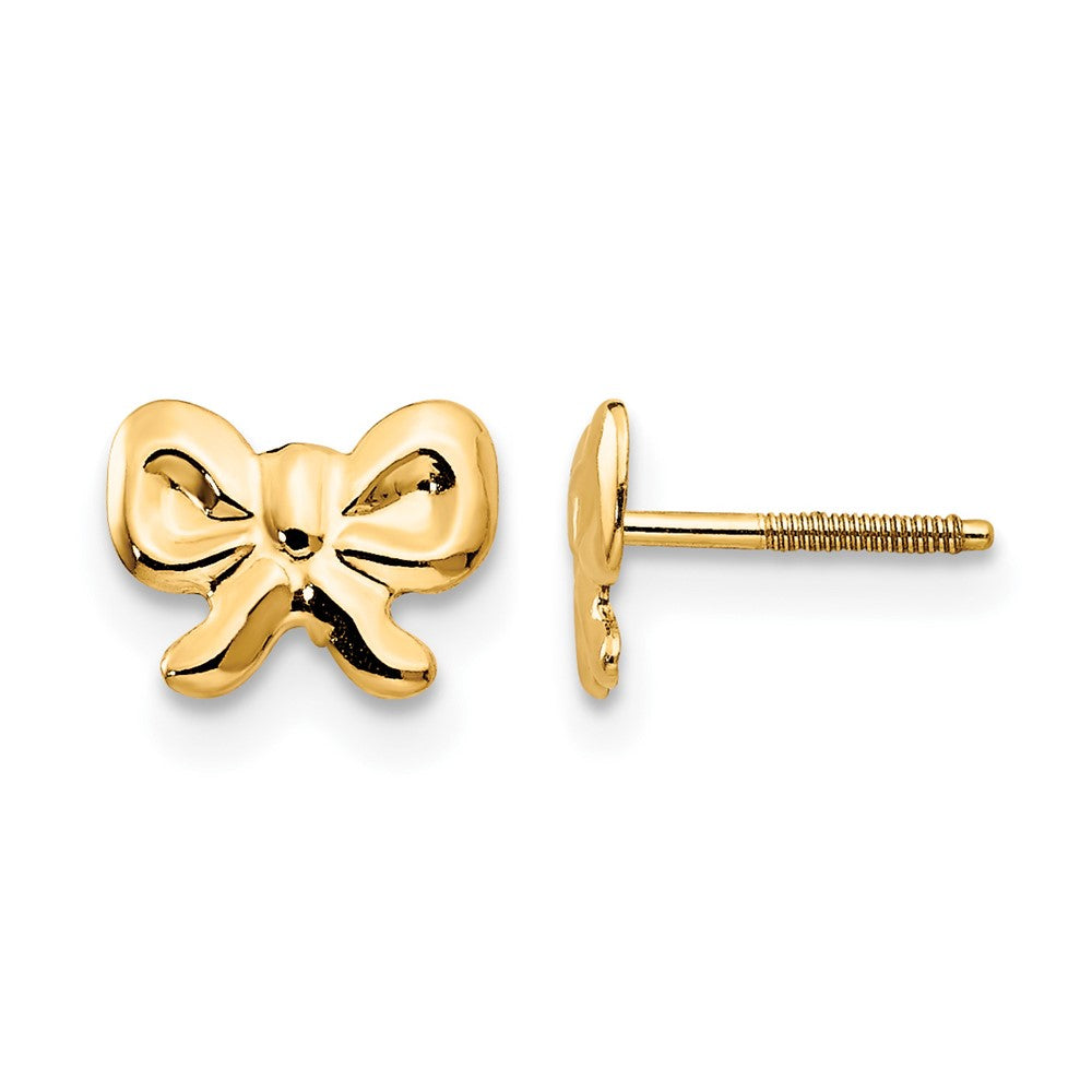 14k Madi K Bow Screwback Post Earrings
