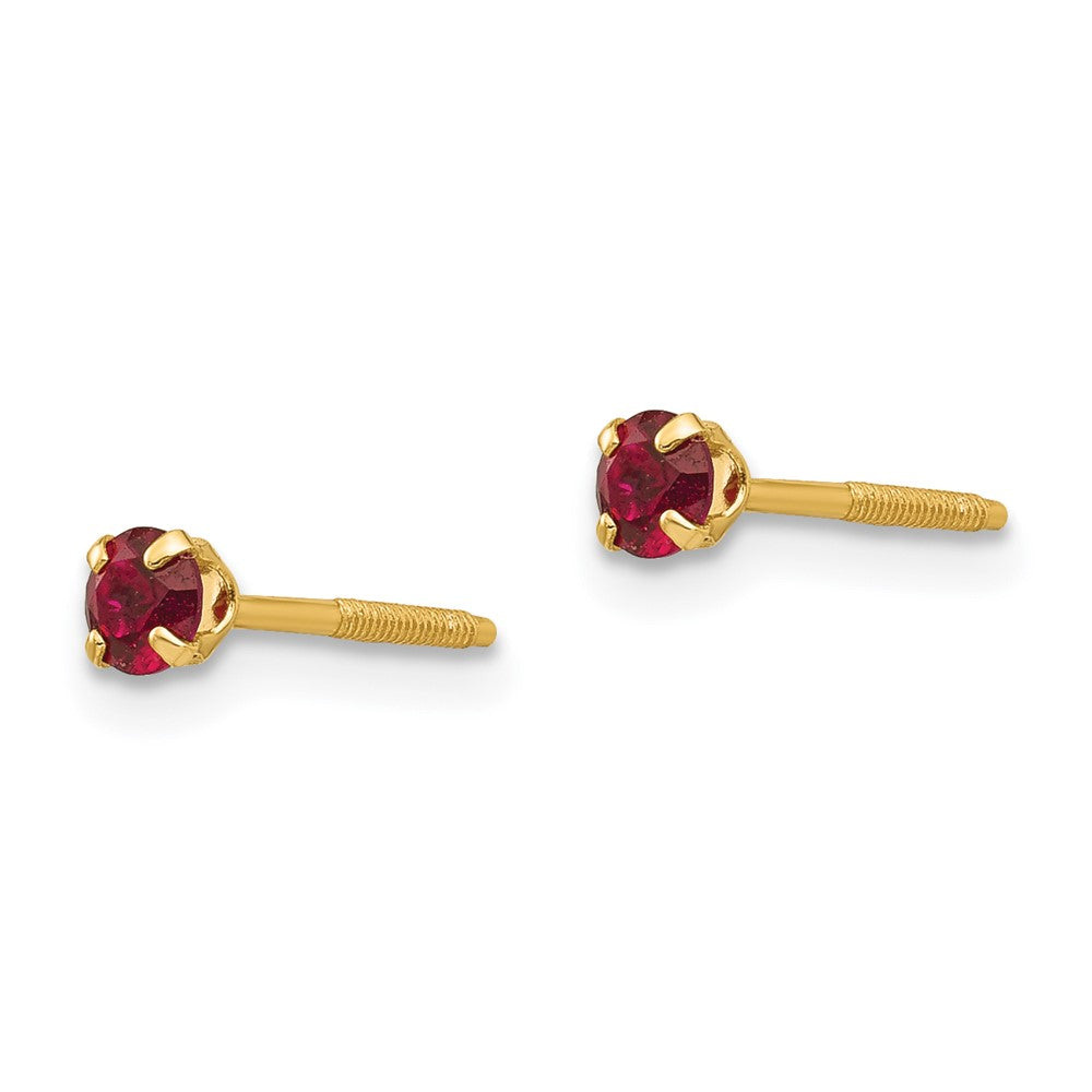14k Madi K Imitation Garnet Birthstone Earrings (Jan)