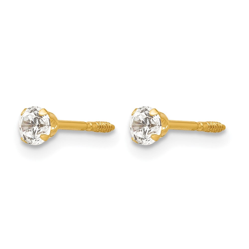 14k Madi K Round CZ Post Earrings