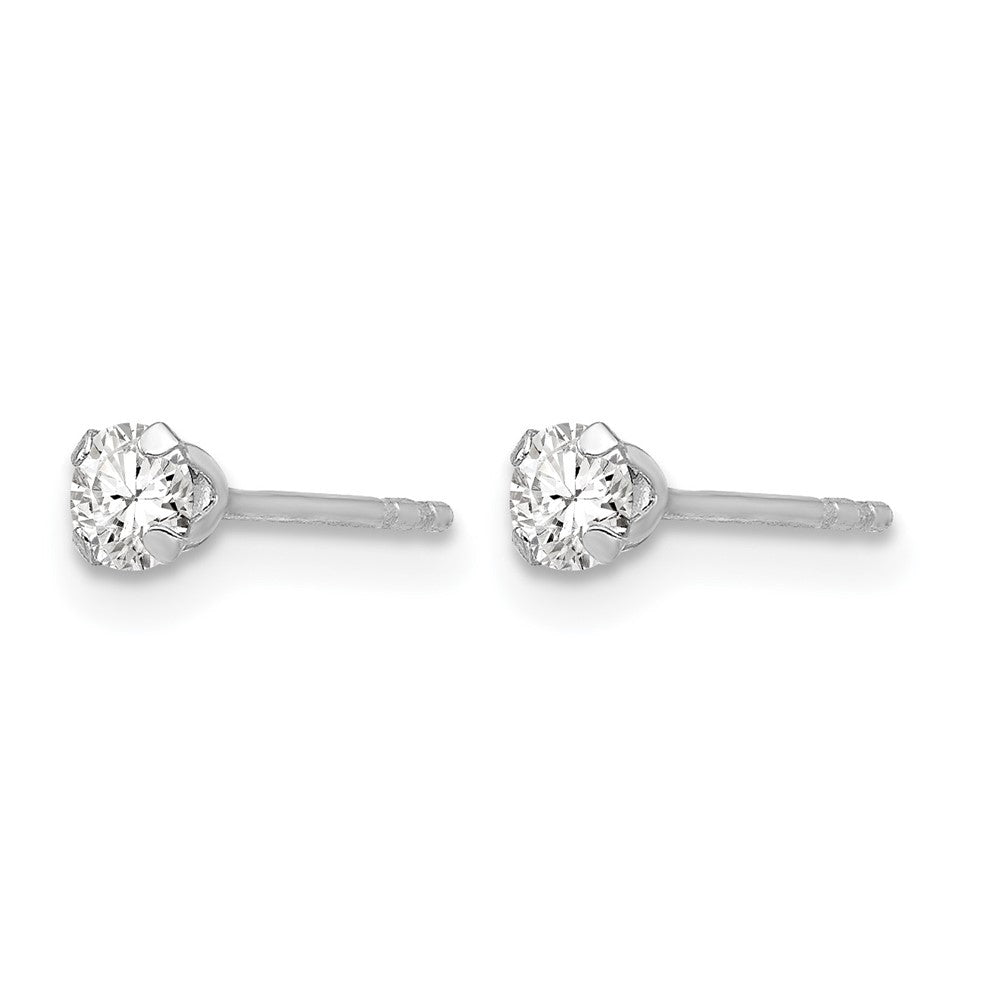 14k White Gold Madi K Round CZ Post Earrings