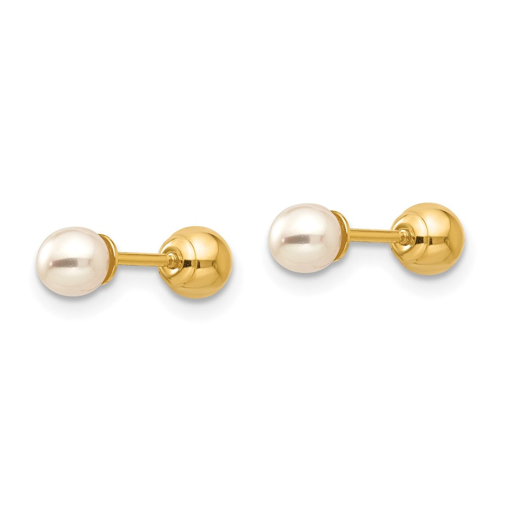 14k Madi K Reversible 3.75- FW Cultured Pearl & Gold Ball Earrings