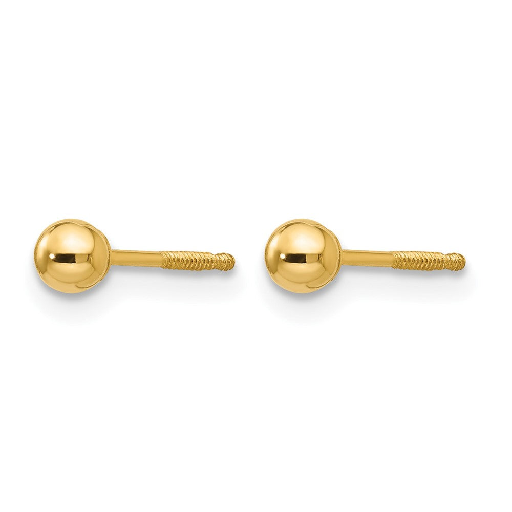 14k Madi K Ball Push On and Screw Off Screwback Post Earrings