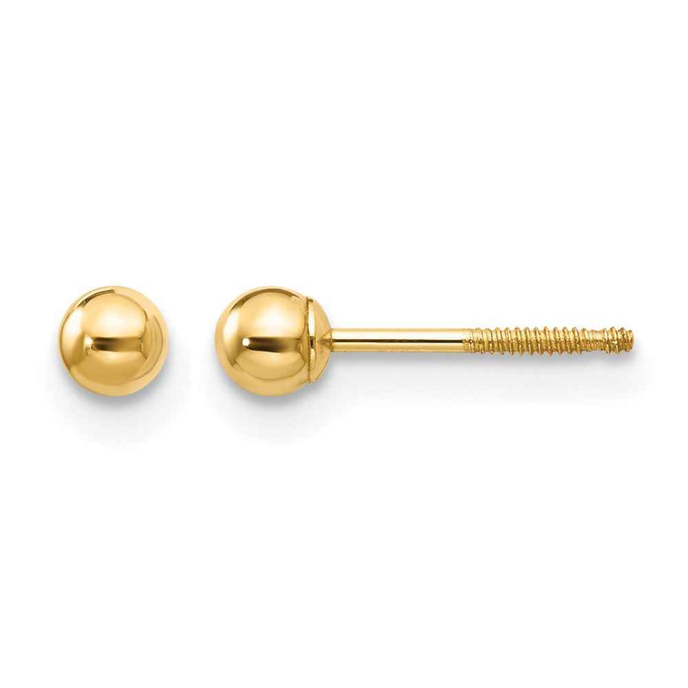 14k Madi K Ball Push On and Screw Off Screwback Post Earrings