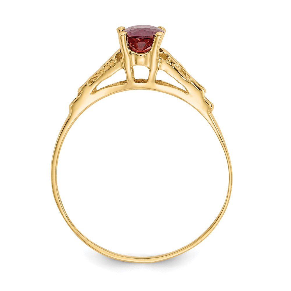 14k Madi K 6x Oval Synthetic Garnet Birthstone Size 5 Ring
