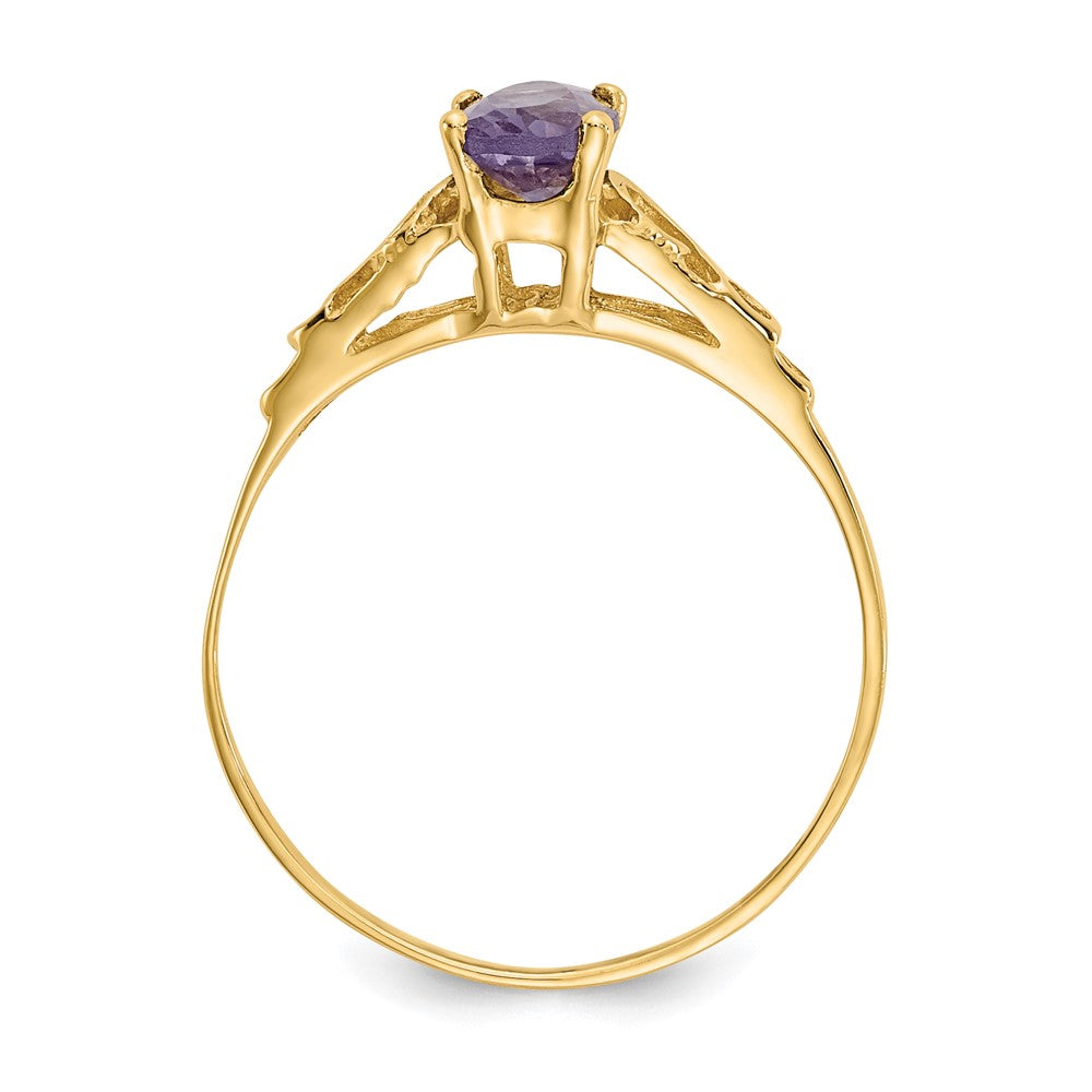 14k Madi K 6x Oval Synthetic Alexandrite Birthstone Size 5 Ring