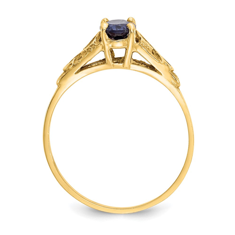 14k Madi K 6x Oval Synthetic Sapphire Spinel Birthstone Size 5 Ring