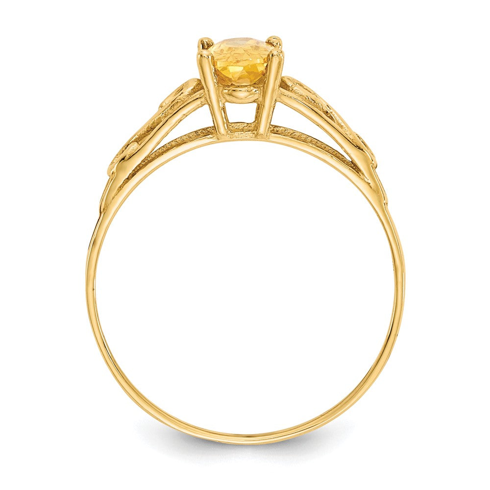 14k Madi K 6x Oval Synthetic Citrine Birthstone Size 5 Ring