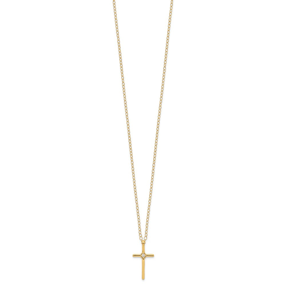 14k Madi K .01ct Diamond Cross Necklace