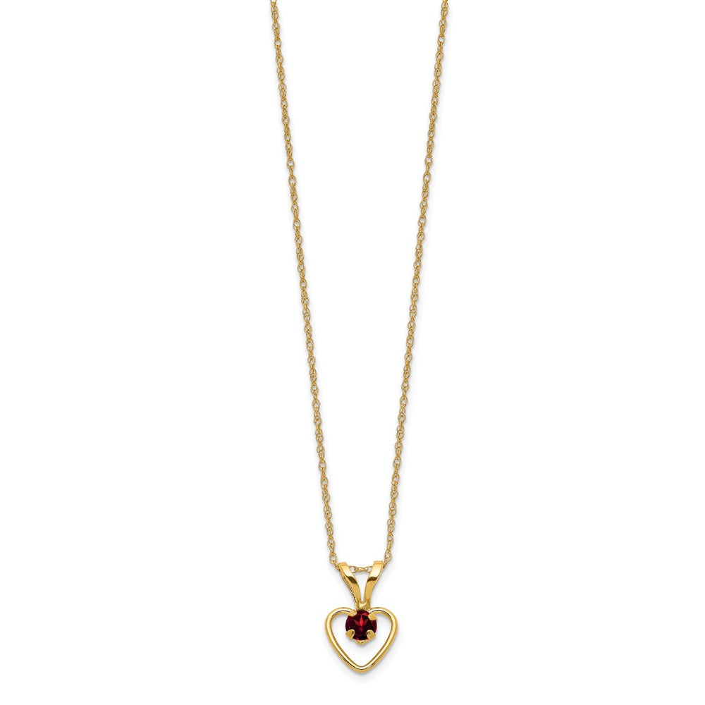 14k Madi K Garnet Heart Birthstone Necklace