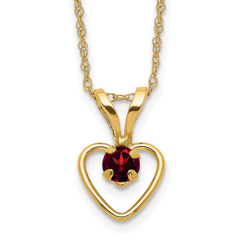 14k Madi K Garnet Heart Birthstone Necklace