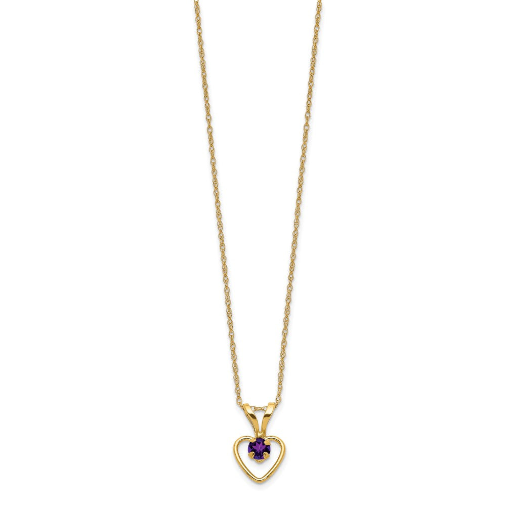 14k Madi K Amethyst Heart Birthstone Necklace