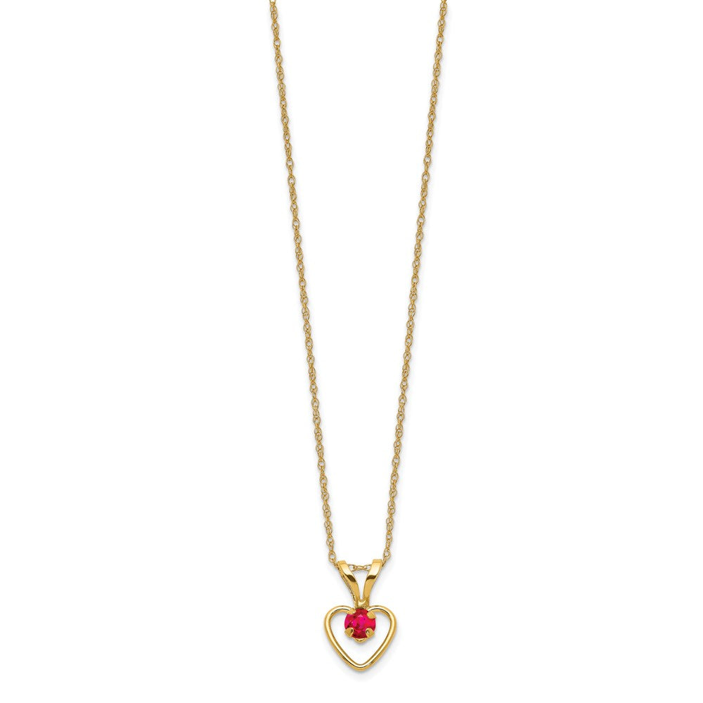 14k Madi K Ruby Heart Birthstone Necklace