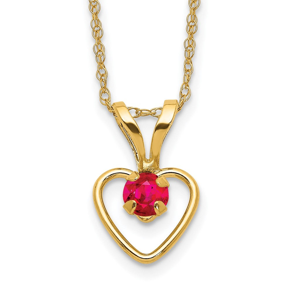 14k Madi K Ruby Heart Birthstone Necklace