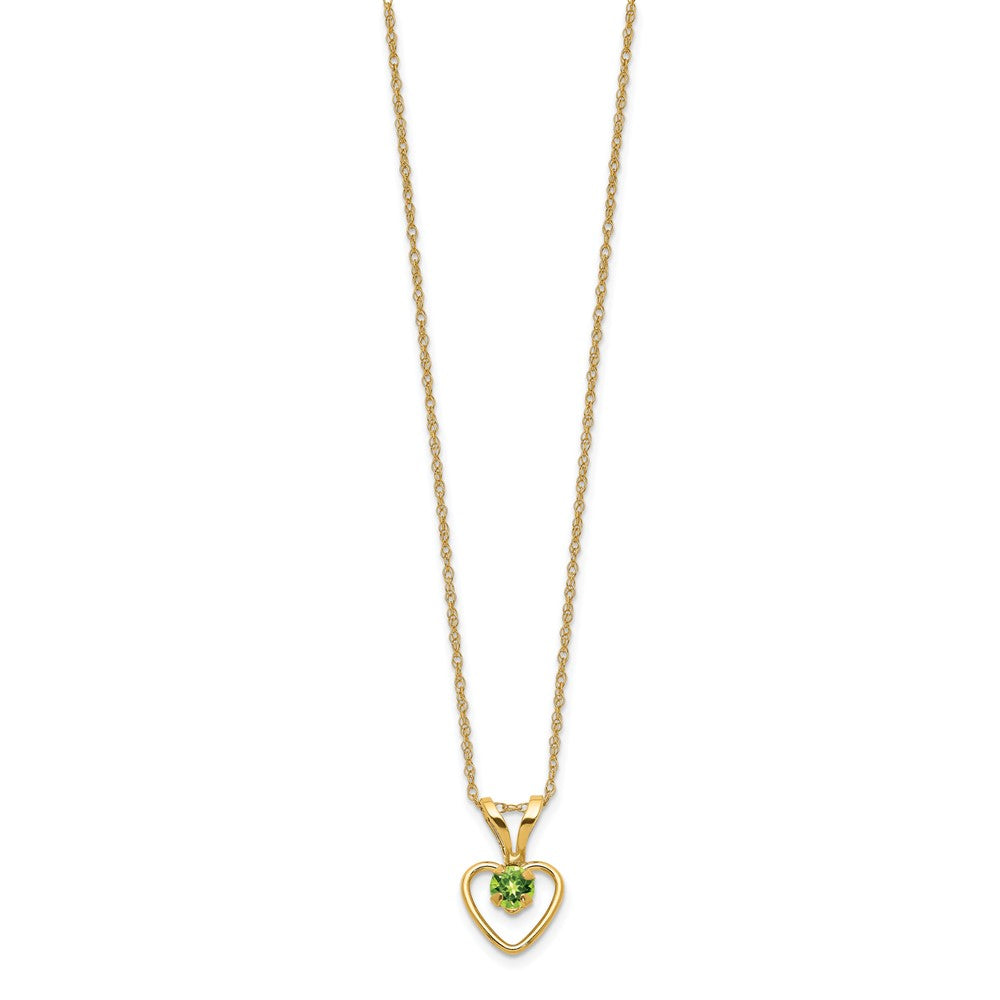 14k Madi K Peridot Heart Birthstone Necklace