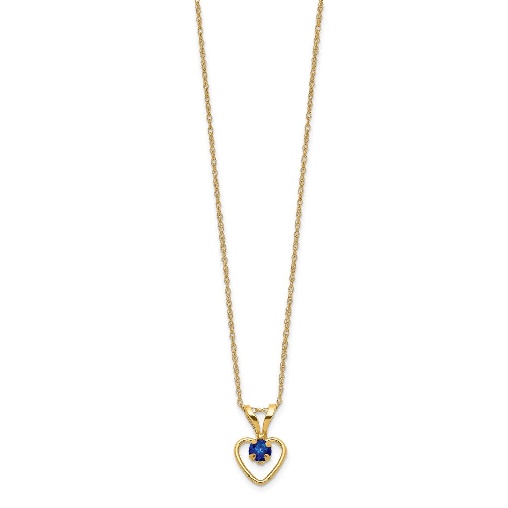 14k Madi K Sapphire Heart Birthstone Necklace