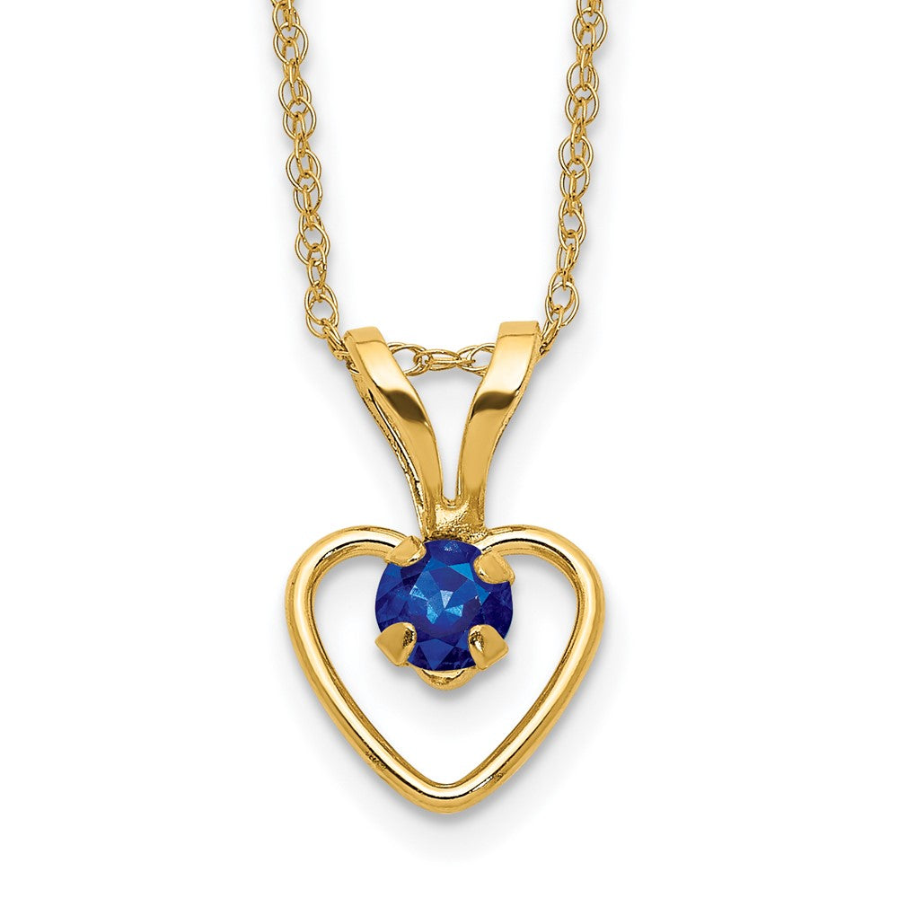 14k Madi K Sapphire Heart Birthstone Necklace