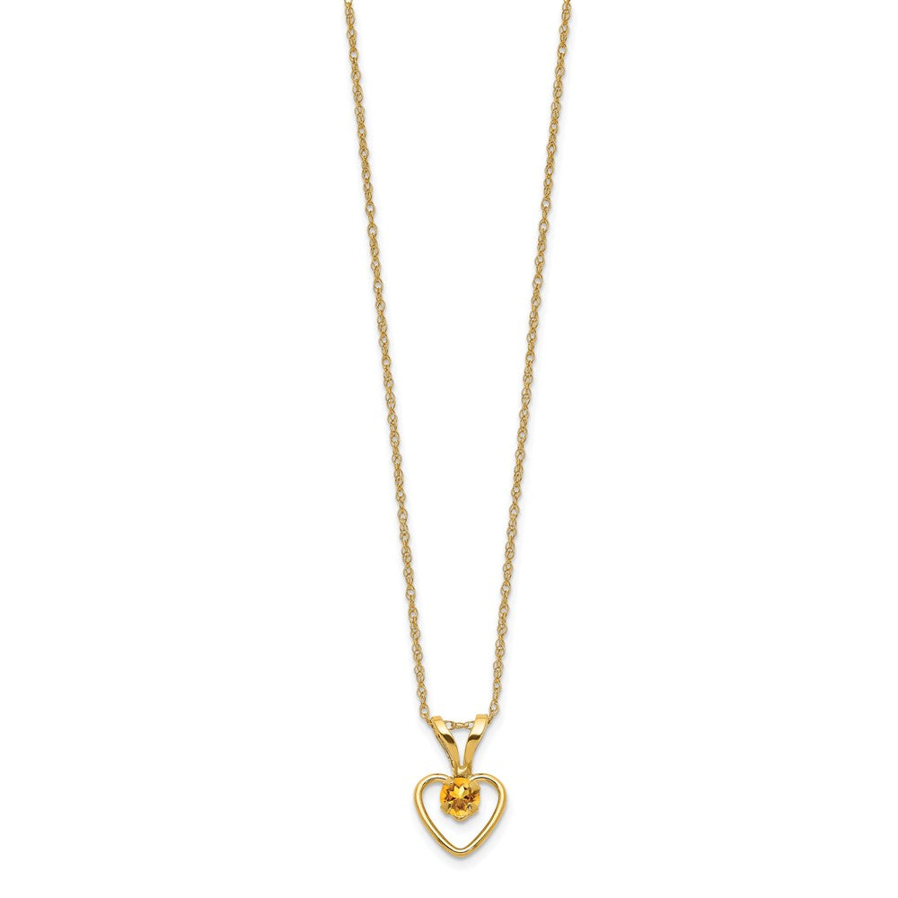 14k Madi K Citrine Heart Birthstone Necklace