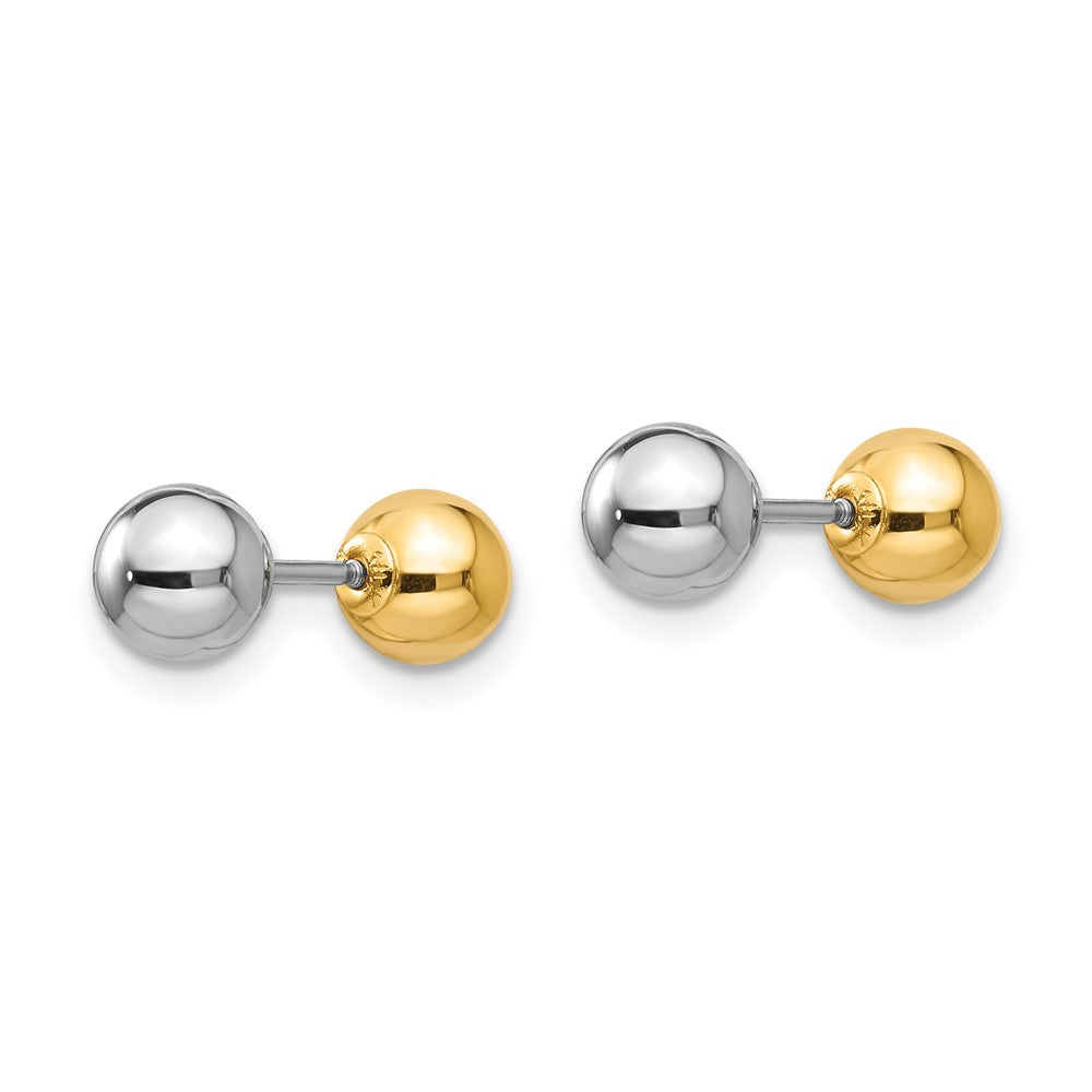 14k Madi K Two-tone Reversible Ball Screw Earrings