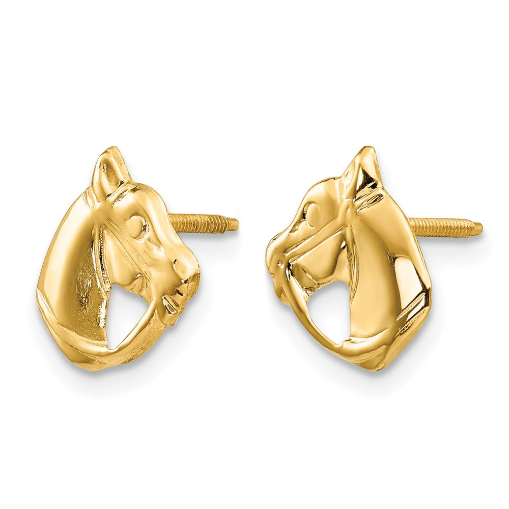 14k Madi K Horse Head Screwback Post Earrings