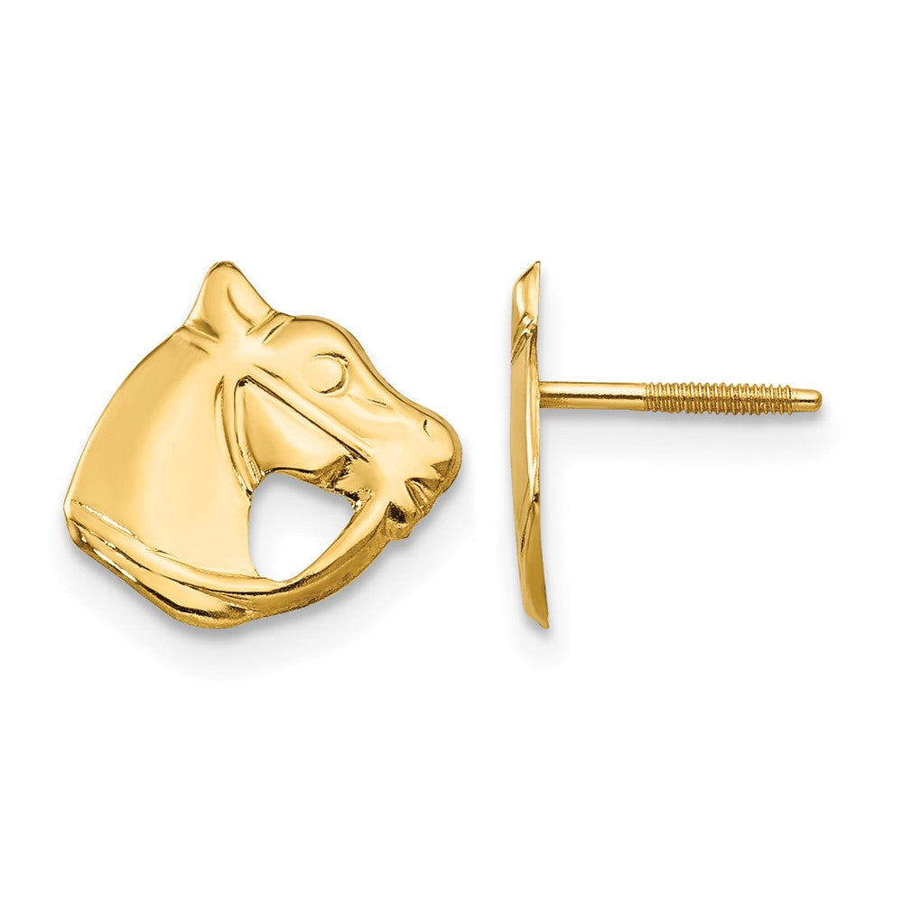 14k Madi K Horse Head Screwback Post Earrings